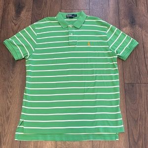 Polo by Ralph Lauren green and white polo size large